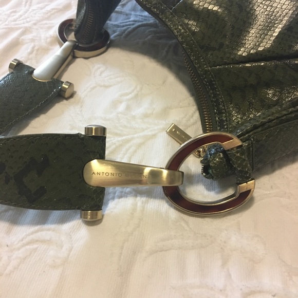 💄Super cool leather hobo in green python - Picture 5 of 8